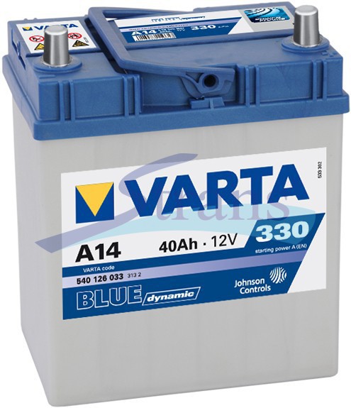 Акумулятор Varta 12V 40Ah 330A R+ Blue Dynamic 187*127*227Mm